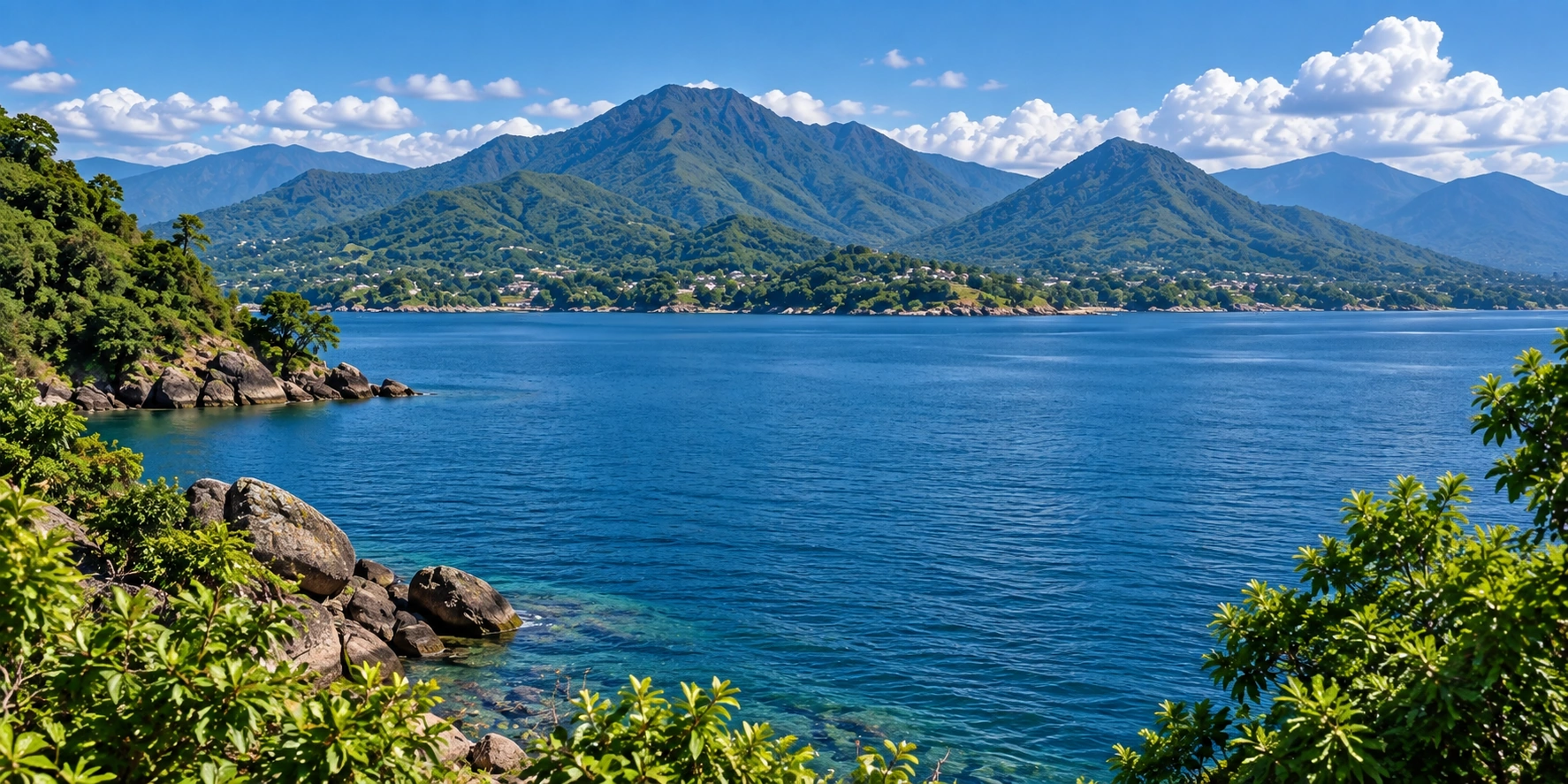 Lake and mountains in Malawi