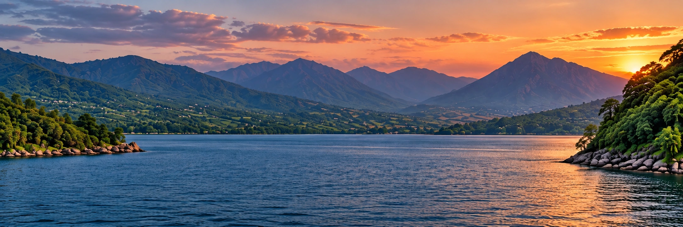 Lake and mountains in Malawi